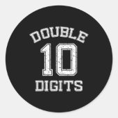 Sticker Rond Double Digits 10th Birthday 10 Year Old (Devant)