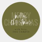 Sticker Rond Double Joyeux Noël moderne (Devant)