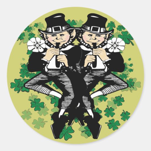Sticker Rond Double La Chance Leprechaun (Devant)