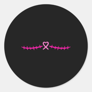 Sticker Rond Double mastectomie Cancer du sein Survivant Ribb r