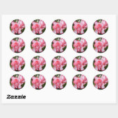 Sticker Rond Double rouge et blanc Azaleas printemps floral (Feuille)