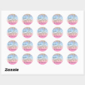Sticker Rond Douce 16ème Partie Bleu Rose Gold Confetti Drips (Feuille)