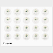 Sticker Rond Douce Baby Shower Citrouille Succulente Bleu Vert (Feuille)