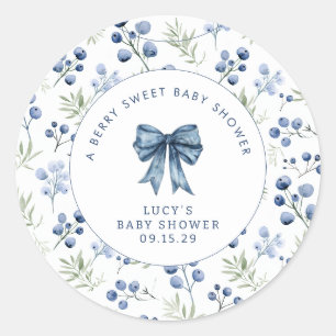 Sticker Rond Douce Baby Shower Myrtille Arc Classique Rou