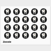 Sticker Rond Douce dent drôle Dentaire Pun Dental Dark BG (Feuille)