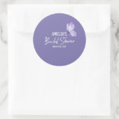Sticker Rond Douce eau-forte florale papillon violet douche de  (Sac)
