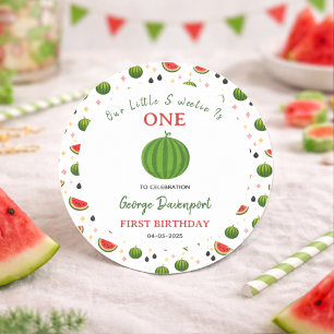 Sticker Rond Douce Fête d'anniversaire de 1 an sur le thème du