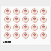 Sticker Rond Douce Fête de Bébé aux Fruits Rouges (Feuille)