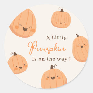 Sticker Rond Douce Fête de Bébé Citrouille Automne Mixte