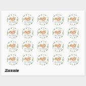 Sticker Rond Douce Fête de Bébé Oh Cerf (Feuille)