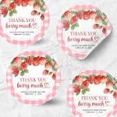 Sticker Rond Douce Fête de Naissance à la Fraise