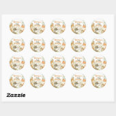 Sticker Rond Douce Fête de Naissance Animaux de Bébé Mignons (Feuille)