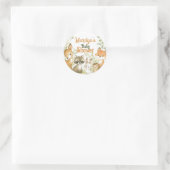 Sticker Rond Douce Fête de Naissance Animaux de Bébé Mignons (Sac)