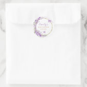 Sticker Rond Douce Fête de Naissance Fleurie Papillon Fille Aqu (Sac)