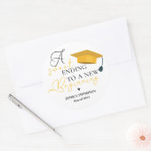 Sticker Rond Douce fin pour un nouveau départ Diplômé 2025 (Enveloppe)