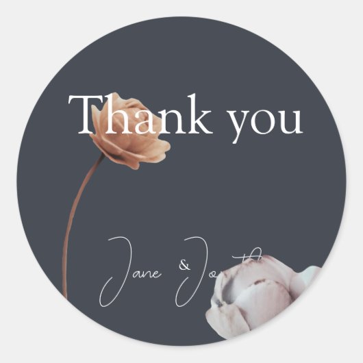 Sticker Rond Douce floraison simple et minimale (Devant)