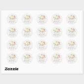 Sticker Rond Douce Mariage Floral Fleur de Citrouille Blanche (Feuille)