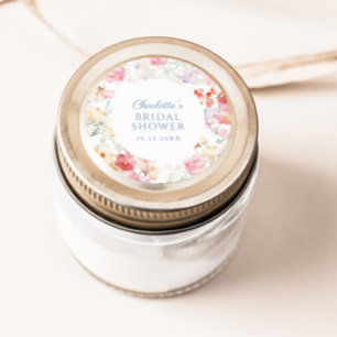 Sticker Rond Douce Mariage Floral Pastel