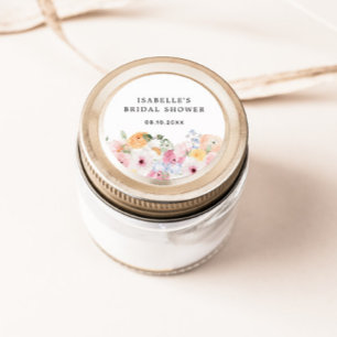 Sticker Rond Douce Mariage Floral Pastel Coloré