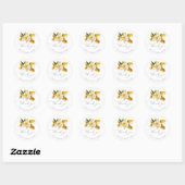Sticker Rond Douce mariage moderne au citron (Feuille)