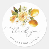 Sticker Rond Douce mariage moderne au citron (Devant)