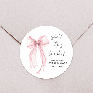 Sticker Rond Douce Mariée Arc-en-Ciel Rose