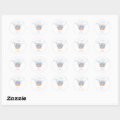 Sticker Rond Douce Mariée Bleue Hydrangea Fête de Mariage (Feuille)