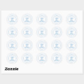 Sticker Rond Douce Mariée Coquillage Bleu (Feuille)