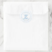 Sticker Rond Douce Mariée Coquillage Bleu (Sac)