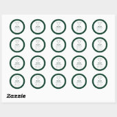 Sticker Rond Douce Mariée Golf Vichy Vert (Feuille)
