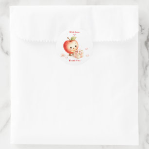 Sticker Rond Douce Petite Fête de Bébé Fleur de Pommier