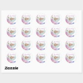 Sticker Rond Douce Petite Fille (Feuille)