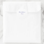 Sticker Rond Douce pluie de mariage violet ajouter nom date élé (Sac)