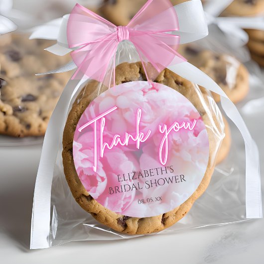 Sticker Rond Douce Rêverie de Pivoines Roses Florales pour une 