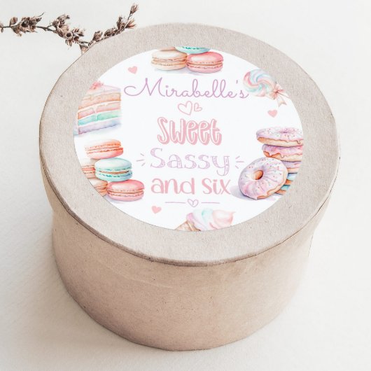Sticker Rond Douce sassy ans six pastel anniversaire