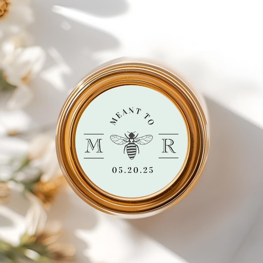 Sticker Rond Douce Sauge Prévu pour être Pot de Miel de Mariage