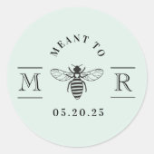 Sticker Rond Douce Sauge Prévu pour être Pot de Miel de Mariage (Devant)