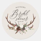 Sticker Rond Douce soirée de mariage champêtre avec fleurs aqua (Devant)