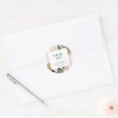 Sticker Rond Douce soirée de mariage tropical avec des rayures  (Enveloppe)