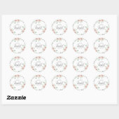 Sticker Rond Douce Touche de Fleurs de Eucalyptus pour Mariage (Feuille)