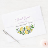 Sticker Rond Douceur de Citron à l'Aquarelle pour Mariage (Enveloppe)
