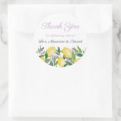 Sticker Rond Douceur de Citron à l'Aquarelle pour Mariage (Sac)