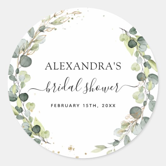 Sticker Rond Douceur de mariage Eucalyptus Verdure Succulente (Devant)