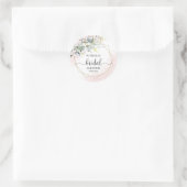 Sticker Rond Douceur de verdure pour la douche de la mariée (Sac)