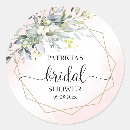 Sticker Rond Douceur de verdure pour la douche de la mariée (Devant)