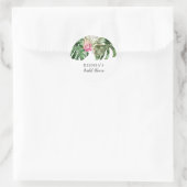 Sticker Rond Douceur Tropicale Fête de Mariage Florale Rose (Sac)