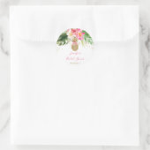 Sticker Rond Douceur Tropicale Florale Mariage (Sac)