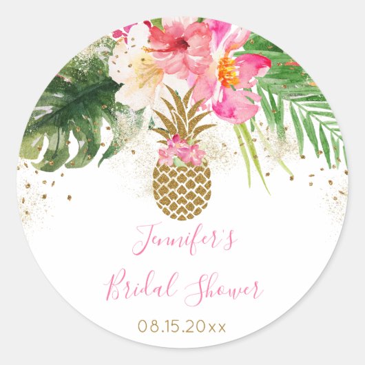 Sticker Rond Douceur Tropicale Florale Mariage (Devant)