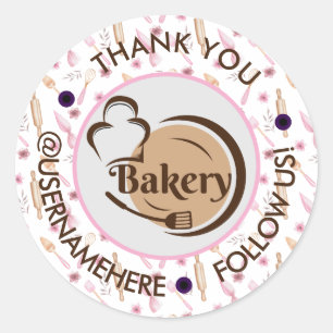 Sticker Rond Douceurs boulangerie Aquarelle Merci rond