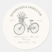 Sticker Rond Douche à bicyclette florale triée sur le volet (Devant)